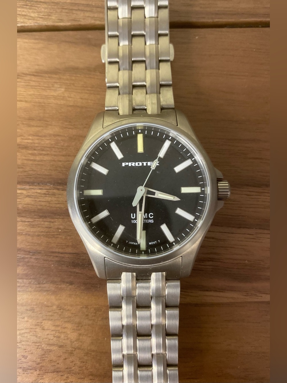 ProTek USMC Titanium Watch 100M Sapphire Crystal w/ Extra Links Box